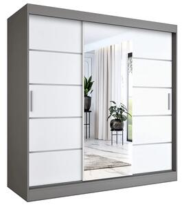 Szafa Przesuwna Biały 200 Cm Antracyt + B8-F55