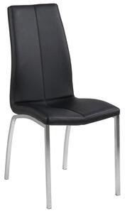 Tapicerowane krzesło do jadalni Eko Skóra Czarne JEVER