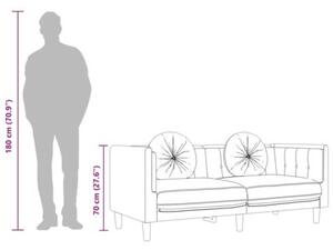 Sofa 3-osobowa z poduszkami, czarna, aksamit