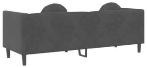 Sofa 3-osobowa z poduszkami, czarna, aksamit