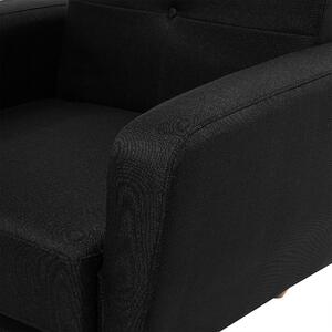 Retro fotel rozkładany szeroki z funkcją spania tapicerowany czarny Florli Beliani