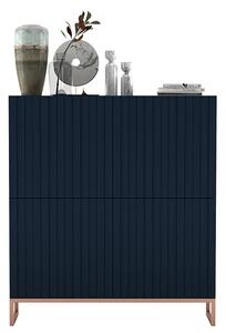 Granatowa komoda z lamelowym frontem E5-M85