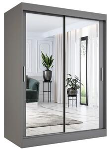Antracytowa szafa przesuwna z lustrem 150 cm B9-C53