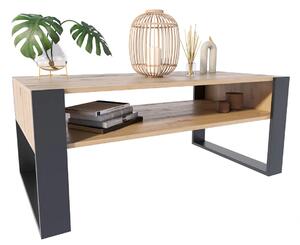 Ława Do Salonu Z Półką Dąb + Czarny P9-F32