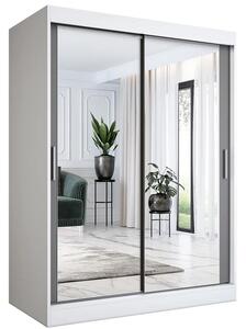Szafa przesuwna z lustrem 150 cm biel + antracyt P7-N36