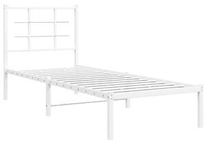 Białe metalowe łóżko jednoosobowe 90x200 cm N8-W40
