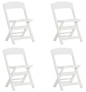 Składane krzesła ogrodowe, 4 szt., PP, białe