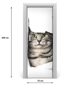 Fototapeta samoprzylepna na drzwi Kot w dziurze