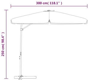 Parasol ogrodowy na stalowym słupku, 300 cm, zielony
