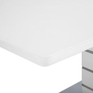 Stół rozkładany biały 180 - 220 x 90 cm wysoki połysk szklany blat prostokątny Hamler Beliani