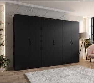 Szafa uchylna otwierana Sandi 1 300 (3x100) wys. 202 cm czarny + u. czarny