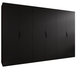 Szafa uchylna otwierana Sandi 1 300 (3x100) wys. 202 cm czarny + u. czarny