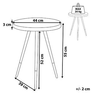Nowoczesny stolik kawowy okrągły 44 cm na trzech nogach srebrny brązowy Ramona Beliani