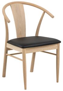 Krzesło do jadalni Skórzane siedzisko Czarno - brązowe TURAJF