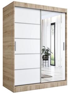 Szafa przesuwna 150 cm dąb sonoma + biały L6-F94