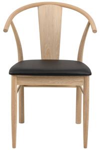 Drewniane krzesło do jadalni Skórzane siedzisko Dąb KIVO