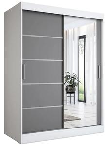 Szafa przesuwna 150 cm biel + antracyt R8-G25