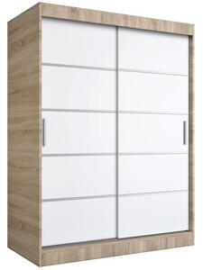 Szafa przesuwna dąb sonoma + biały 150 cm D6-B53
