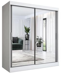 Szafa przesuwna z lustrem biel + antracyt 180 cm S8-E82