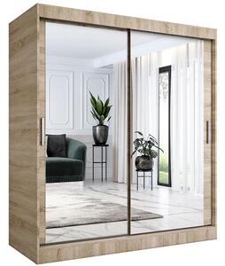 Szafa przesuwna z lustrem dąb sonoma 180 cm C8-R66