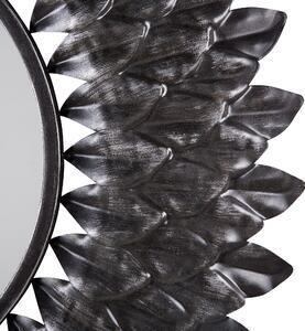 Okrągłe lustro ścienne ozdobne salon przedpokój srebrne Larrau Beliani