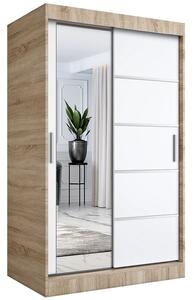 Szafa przesuwna 120 cm dąb sonoma + biel W0-P88