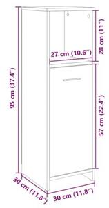 Szafka łazienkowa, dąb sonoma, 30x30x95 cm, płyta wiórowa
