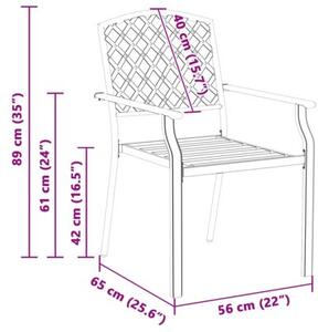 Krzesło ogrodowe 2 szt. antracyt 56 x 65 x 89 cm stal