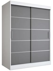 Szafa przesuwna biel + antracyt 150 cm G5-L15
