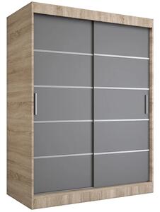 Szafa przesuwna dąb sonoma + antracyt 150 cm L2-D16