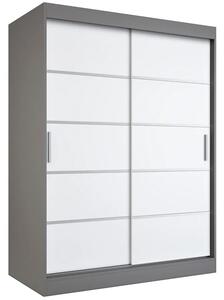 Szafa przesuwna antracyt + biały 150 cm R4-F52