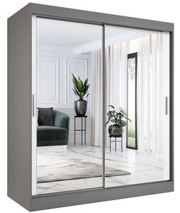 Szafa przesuwna z lustrem 180 cm antracyt + biały M9-T57