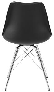 Krzesło w stylu industrialnym Eco skóra Czarne FLYS