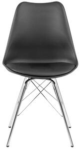 Tapicerowane krzesło w stylu industrialnym Eco skóra Czarne FLYS