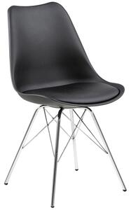 Krzesło w stylu industrialnym Eco skóra Czarne FLYS