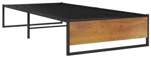 Czarne metalowe łóżko industrialne 100x200 cm F1-W22