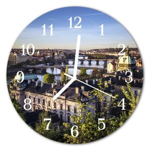Zegar szklany okrągły Praga