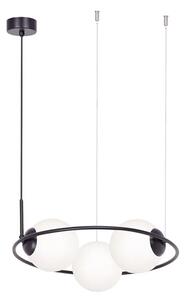 Lampa metalowy okrąg z białymi kloszami nad stół - A202 Z9-D95