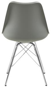 Tapicerowane krzesło w stylu industrialnym Eco skóra Szare FLYS