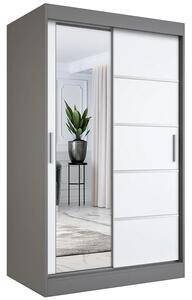 Szafa przesuwna 120 cm antracyt + biały N3-C86