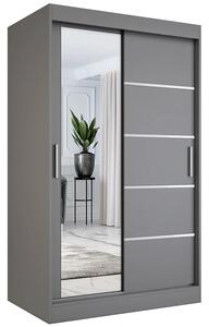 Antracytowa szafa przesuwna 120 cm P6-C45