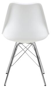 Tapicerowane krzesło w stylu industrialnym Eco skóra Białe FLYS