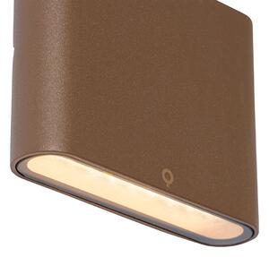 Zewnetrzna Nowoczesna lampa ścienna zewnętrzna rdzawobrązowa 11,5 cm z diodą LED IP65 - Batt Oswietlenie zewnetrzne