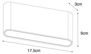 Zewnetrzna Nowoczesna lampa ścienna zewnętrzna rdzawobrązowa 17,5 cm z diodą LED IP65 - Batt Oswietlenie zewnetrzne