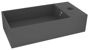 Szara prostokątna umywalka ceramiczna N9-S29