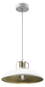 Lampa biała wisząca metalowy klosz M1-G87