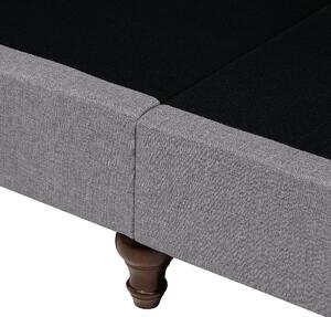 Sofa trzyosobowa z tkaniny jasnoszara lite drewno z poduszkami do salonu Otra Beliani