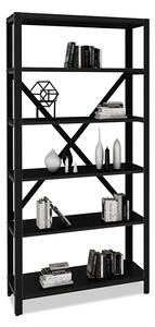 Czarny regał w stylu loft z metalowym stelażem F9-T21