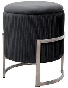 Czarna pufa na nóżkach w stylu glamour Z2-B57