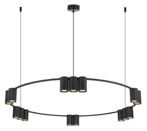 Okrągła czarna lampa wisząca reflektorowa - K407 D7-E16